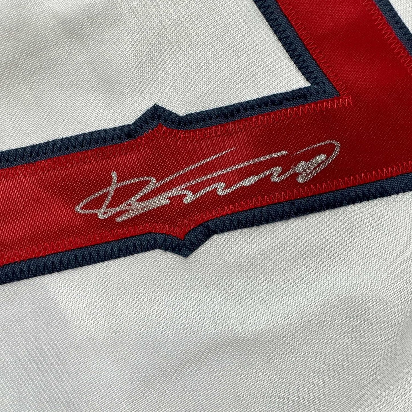 Framed Autographed/Signed Vladimir Vlad Guerrero 35x39 Los Angeles LA Anaheim White Baseball Jersey Beckett BAS COA