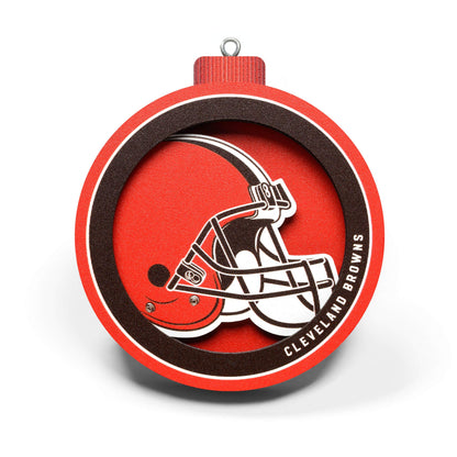 Cleveland Browns YouTheFan 3D Logo Series Ornament, Team Colors