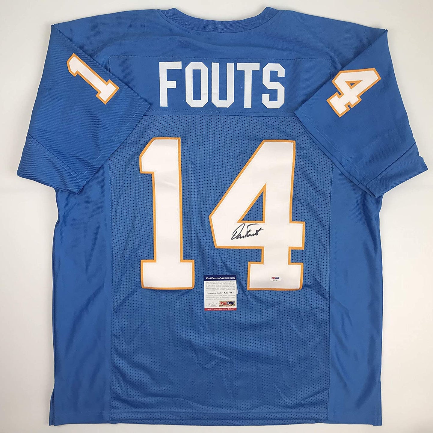 Autographed/Signed Dan Fouts San Diego Blue Football Jersey PSA/DNA COA
