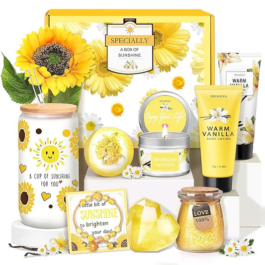 Gifts for Women, Bath and Body Gift 10 pcs Warm Vanilla Self Care Set for Friends, Her, Bestie, Mom, Wife Christmas Birthday Gifts