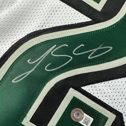Framed Autographed/Signed LeSean McCoy 35x39 Philadelphia White Football Jersey Beckett BAS COA