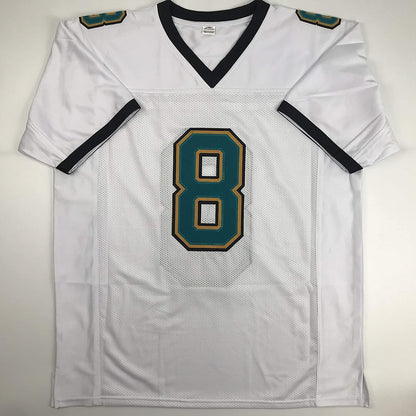 Autographed/Signed Mark Brunell Jacksonville White Football Jersey Beckett BAS COA
