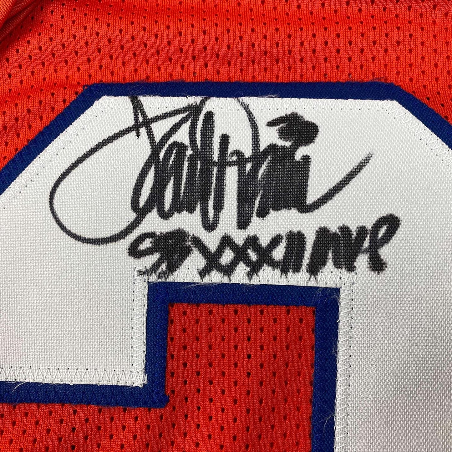 Framed Autographed/Signed Terrell Davis 35x39 SB XXXII MVP Denver Retro Orange Football Jersey JSA COA