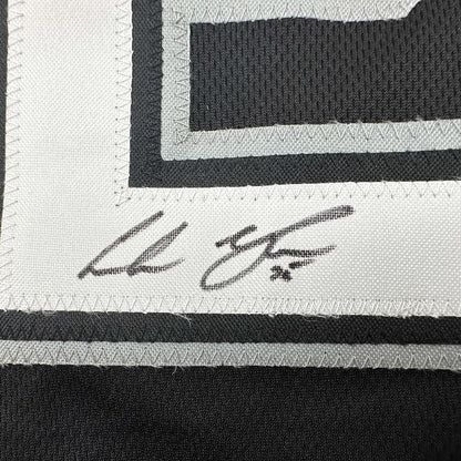 Framed Autographed/Signed Andrew Vaughn 35x39 Chicago Black Baseball Jersey Beckett BAS COA