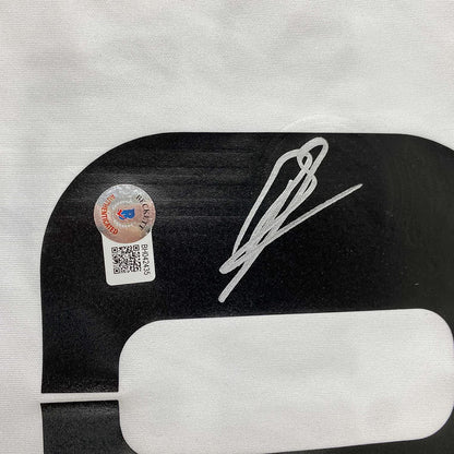Framed Autographed/Signed Karim Benzema 35x39 Real Madrid 2022-23 White Soccer Jersey Beckett BAS COA