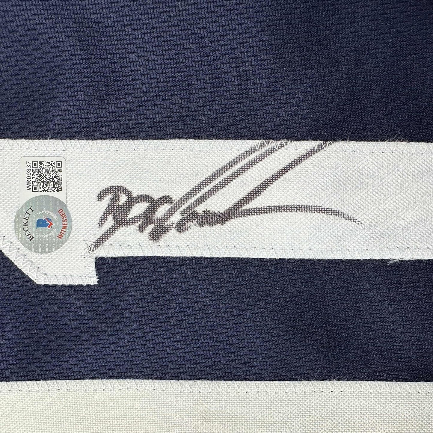 Framed Autographed/Signed Dwight Doc Gooden 35x39 New York Blue Baseball Jersey Beckett BAS COA