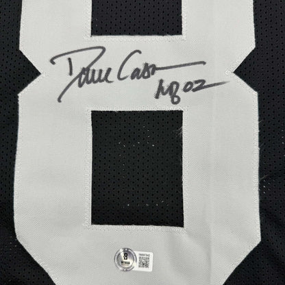 Autographed/Signed Dave Casper HOF 02 Oakland Las Vegas Black Football Jersey Beckett BAS COA