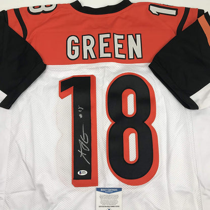 Autographed/Signed AJ A.J. Green Cincinnati White Football Jersey Beckett BAS COA