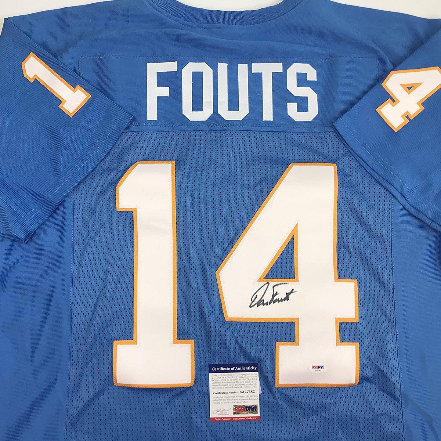 Autographed/Signed Dan Fouts San Diego Blue Football Jersey PSA/DNA COA