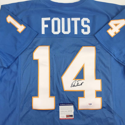 Autographed/Signed Dan Fouts San Diego Blue Football Jersey PSA/DNA COA