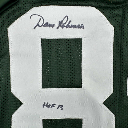 Framed Autographed/Signed Dave Robinson HOF 2013  35x39 Green Bay Packers Green Football Jersey JSA COA