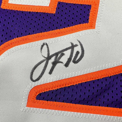 Framed Autographed/Signed Jason Kidd 35x39 Phoenix Purple Basketball Jersey Beckett BAS COA