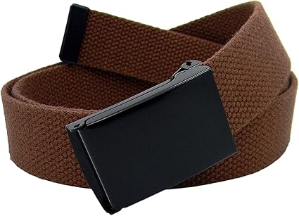 Build A Belt Boy's 1.25" Wide Black Flip Top Buckle with Canvas Web Belt