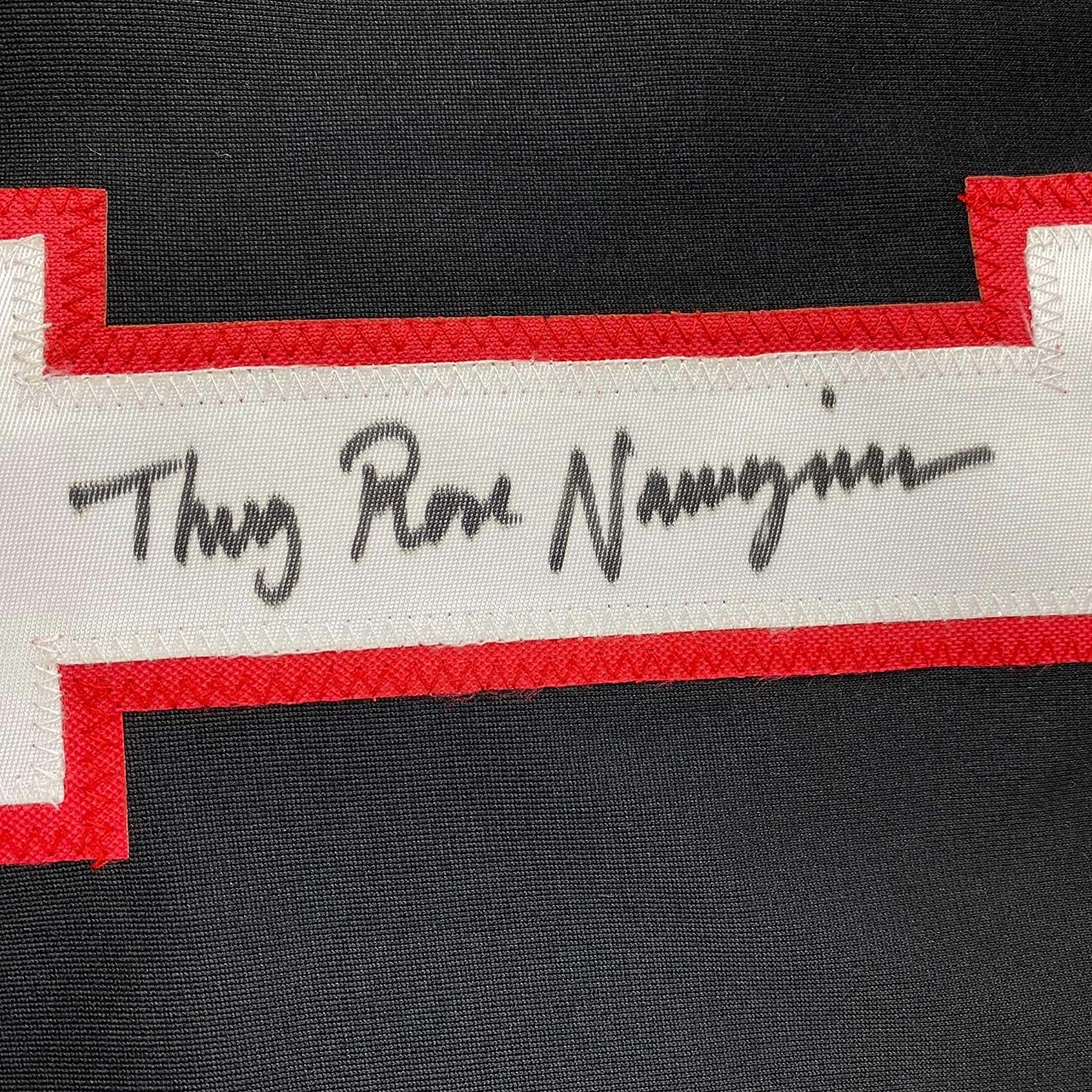 Framed Autographed/Signed Thug Rose Namajunas 35x39 UFC MMA Black Ultimate Fighting Jersey Shirt PSA/DNA COA