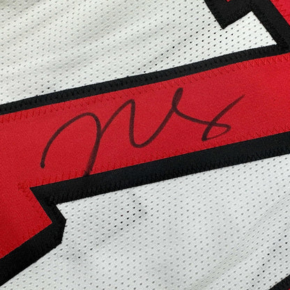 Framed Autographed/Signed Trent Williams 35x39 San Francisco Alternate White Football Jersey Beckett BAS COA