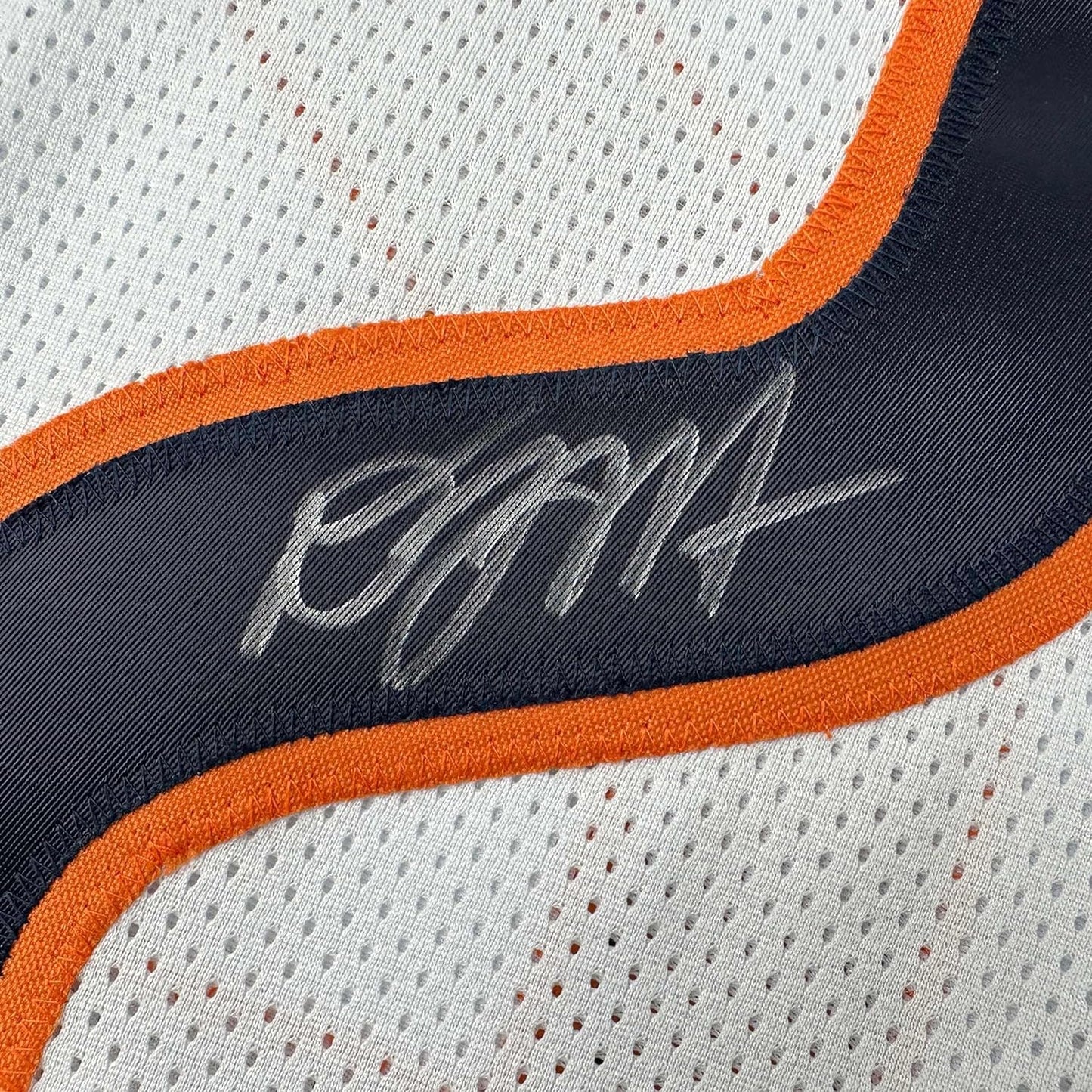 Framed Autographed/Signed D.J. DJ Moore 35x39 Chicago White Football Jersey Beckett BAS COA