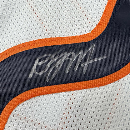 Framed Autographed/Signed D.J. DJ Moore 35x39 Chicago White Football Jersey Beckett BAS COA