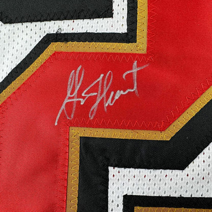 Framed Autographed/Signed Garrison Hearst 35x39 San Francisco White Football Jersey JSA COA