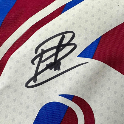 Framed Autographed/Signed Pedri 35x39 FC Barcelona Blue Soccer Jersey Beckett BAS COA