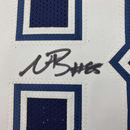 Framed Autographed/Signed Noah Brown 35x39 Dallas Blue Football Jersey JSA COA