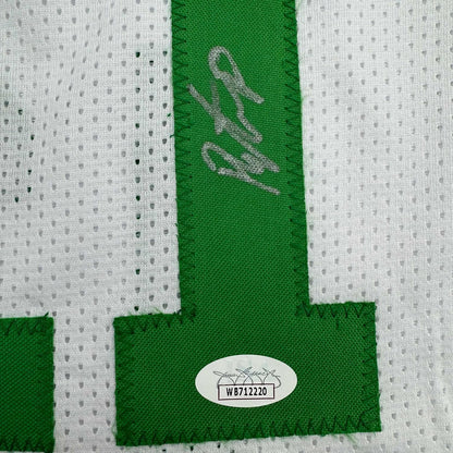 Framed Autographed/Signed Payton Pritchard 35x39 Boston White Basketball Jersey JSA COA