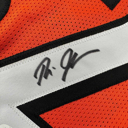 Framed Autographed/Signed Rudi Johnson 35x39 Cincinnati Orange Football Jersey JSA COA