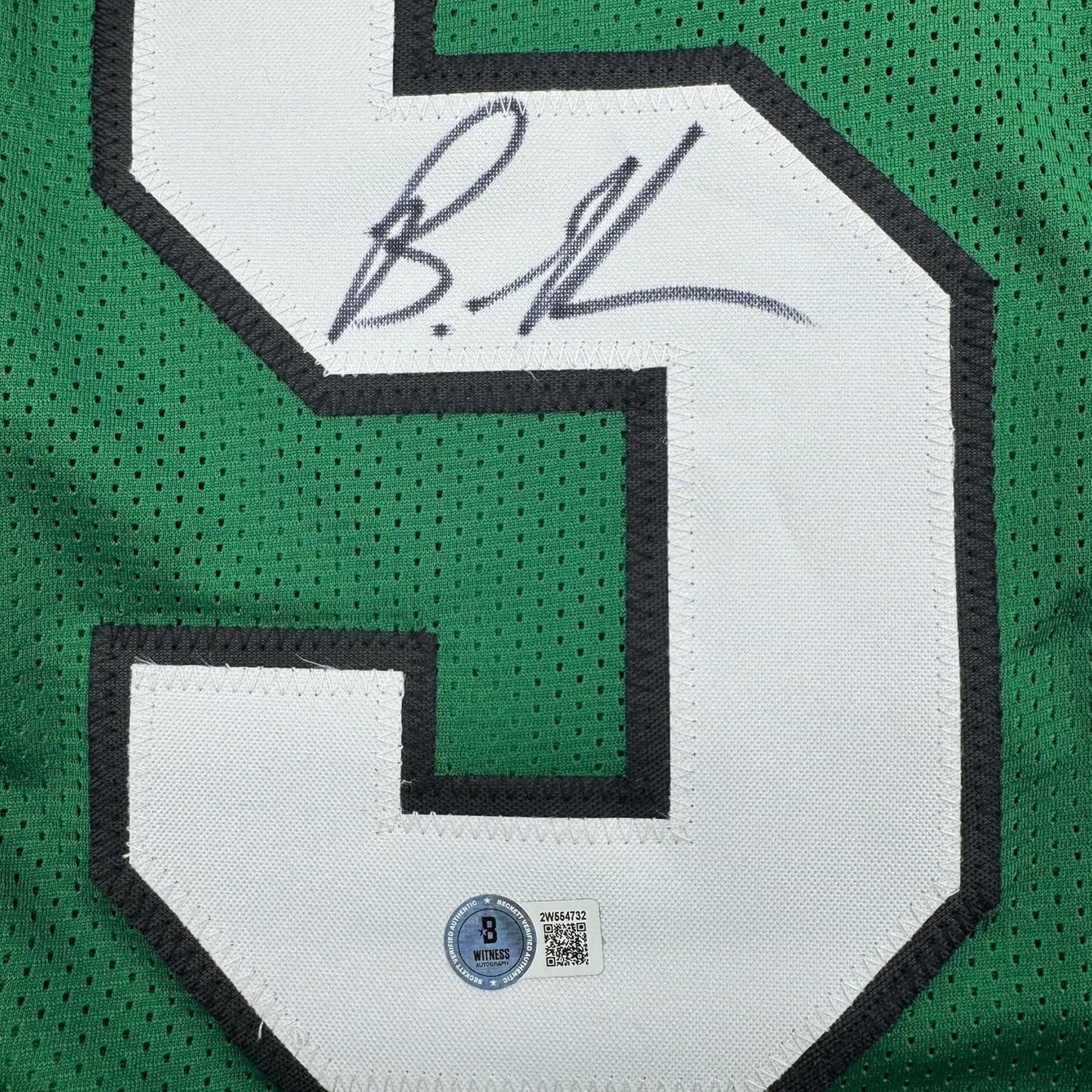 Framed Autographed/Signed Brandon Graham 35x39 Philadelphia Kelly Green Football Jersey JSA COA