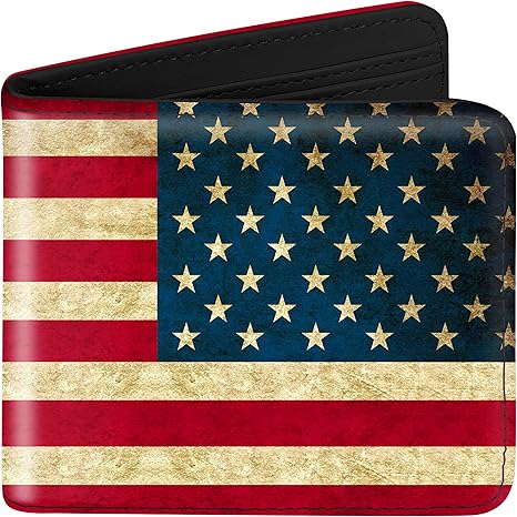 Kids Teen Boys Cool Wallet Men Mens Men'S Amerian Flag Leather Credit Id Card Cash Holder Man Black Rfid Blocking Zipper Wallets With Coin Pocket Id Window Aesthetic Teen Boy Male Youth Guys