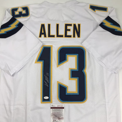 Autographed/Signed Keenan Allen Los Angeles LA White Football Jersey JSA COA