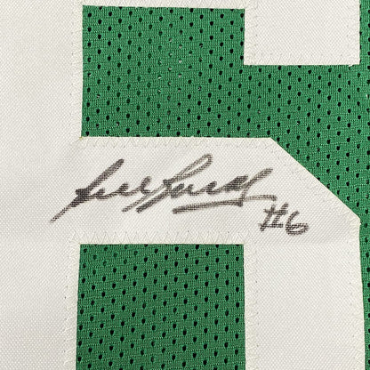 Framed Autographed/Signed Bill Russell 35x39 Boston Green Basketball Jersey Hollywood Collectibles COA