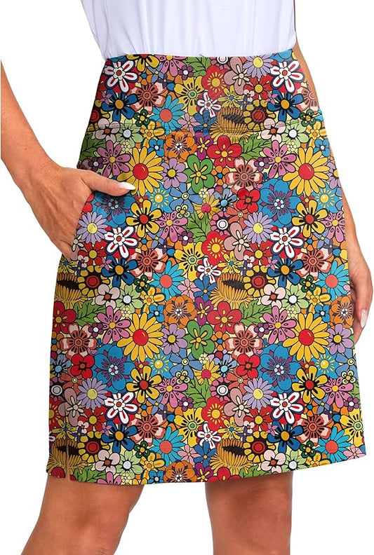 Viodia Women's 20" Knee Length Skorts Skirts UPF50+ Athletic Tennis Golf Skirt for Women Casual Summer Skirts