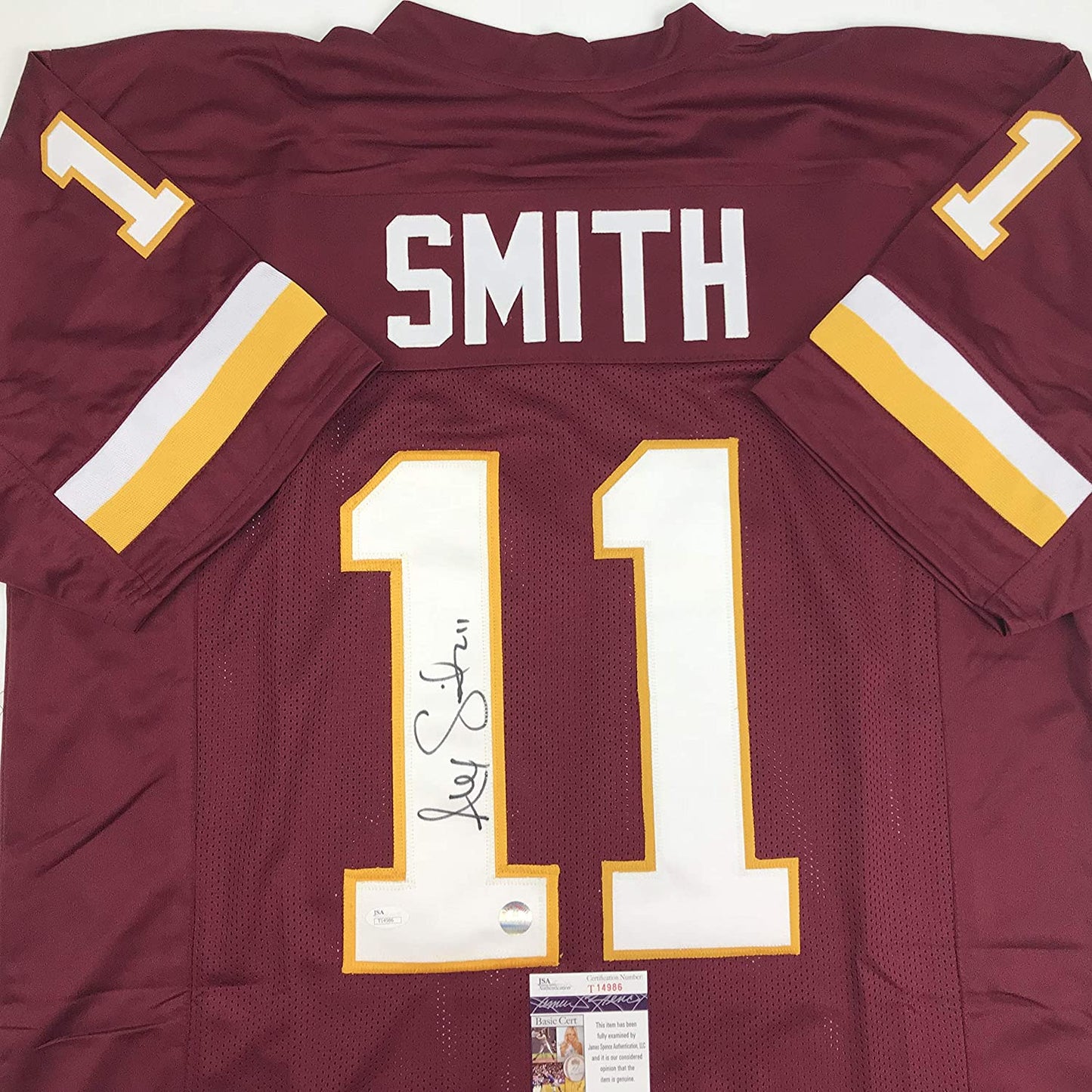 Autographed/Signed Alex Smith Washington Burgundy Football Jersey JSA COA