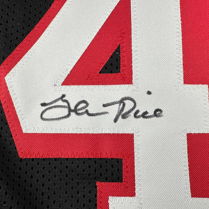 Framed Autographed/Signed Glen Rice 35x39 Miami Black Basketball Jersey Beckett BAS COA