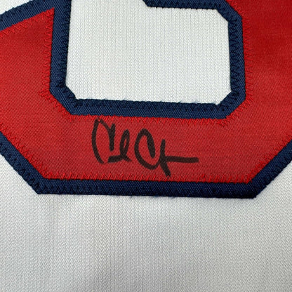 Framed Autographed/Signed Carl Crawford 35x39 Boston White Baseball Jersey JSA COA