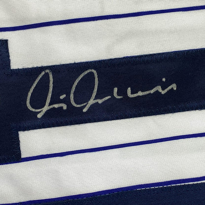 Framed Autographed/Signed Chris Chambliss 35x39 New York Pinstripe Baseball Jersey JSA COA