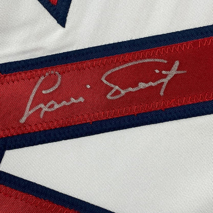 Framed Autographed/Signed Luis Tiant 35x39 Boston Red Sox White Baseball Jersey JSA COA