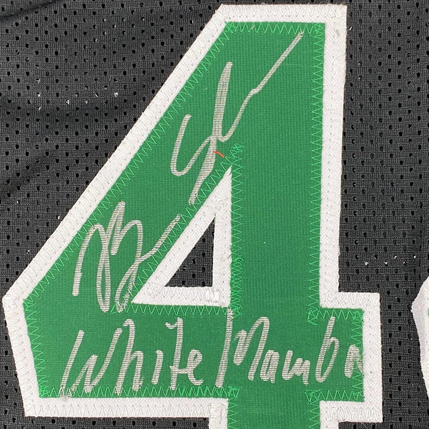 Framed Autographed/Signed Brian Scalabrine 35x39 White Mamba Boston Black Basketball Jersey JSA COA