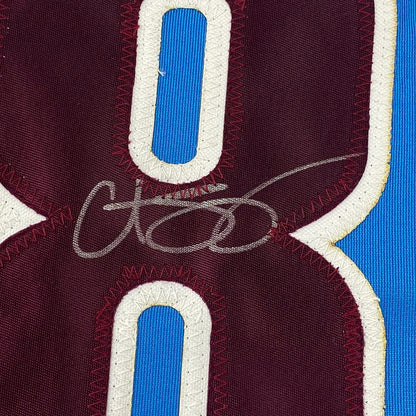 Framed Autographed/Signed Curt Schilling 35x39 Philadelphia Retro Blue Baseball Jersey JSA COA