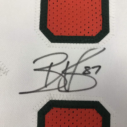 Autographed/Signed Reggie Wayne Miami Orange College Football Jersey Beckett BAS COA