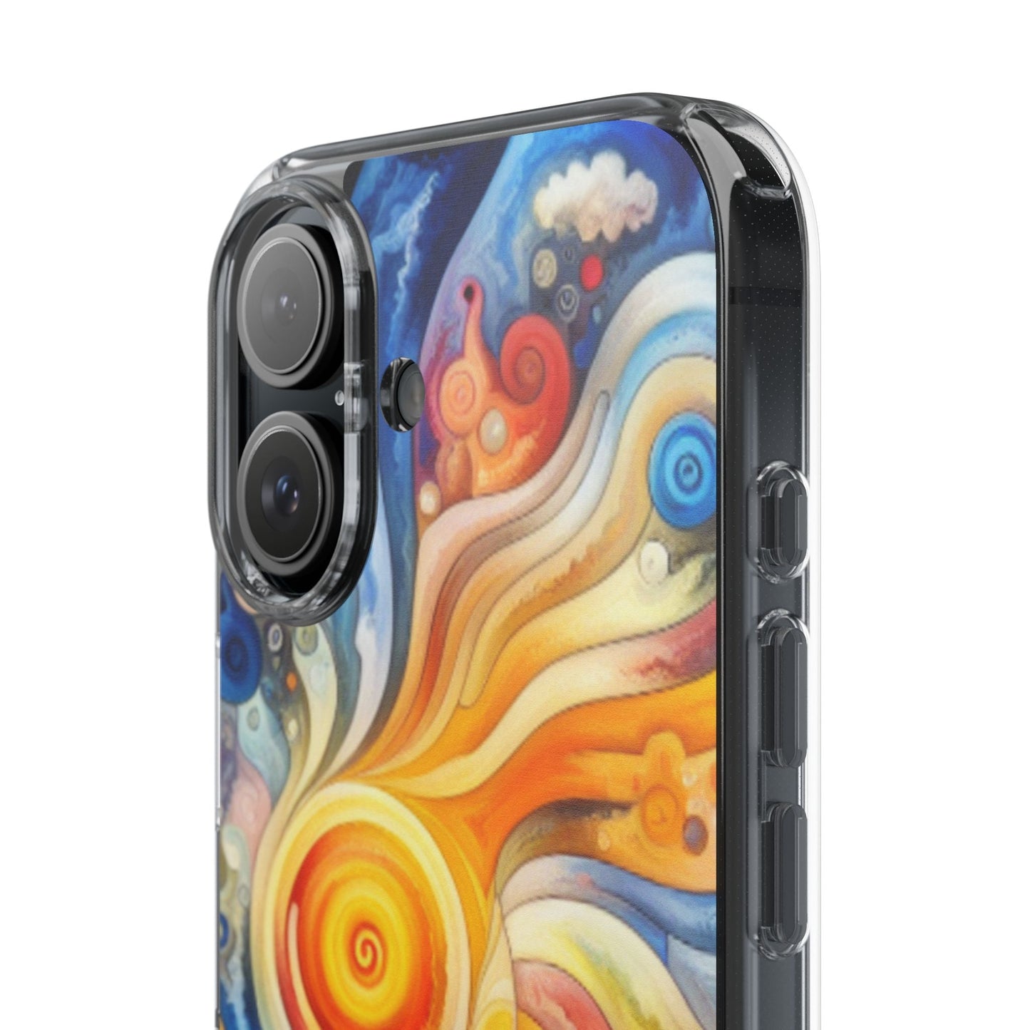 Colorful Abstract Swirl Clear Phone Case