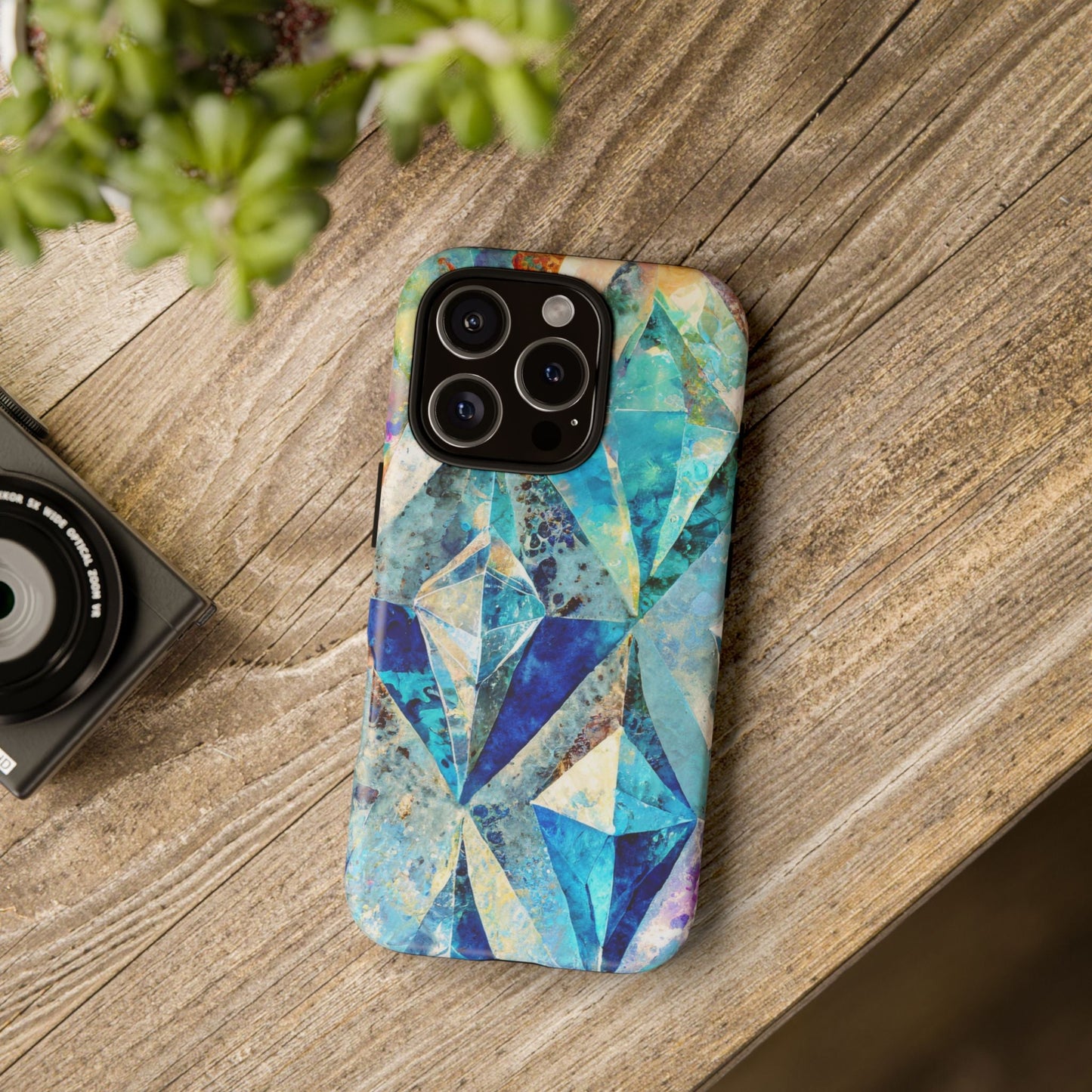 Diamond Blue Abstract Tough Phone Case