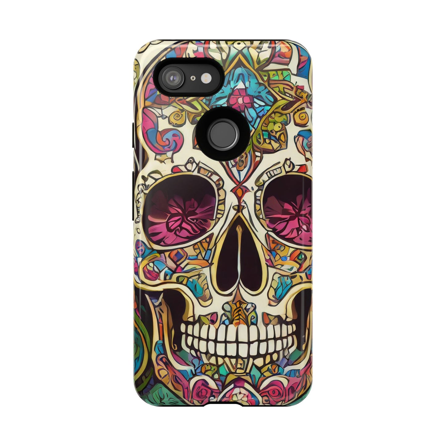 Colorful Sugar Skull Tough Phone Case