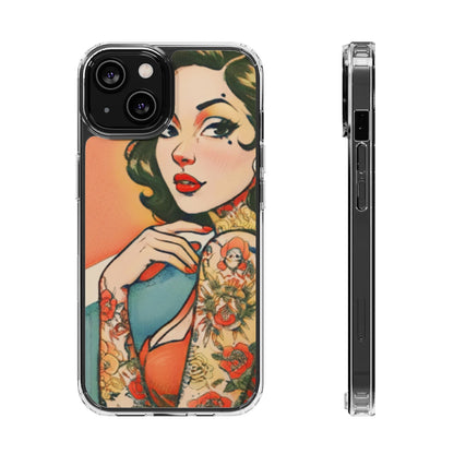Retro Pin Up Clear Phone Case