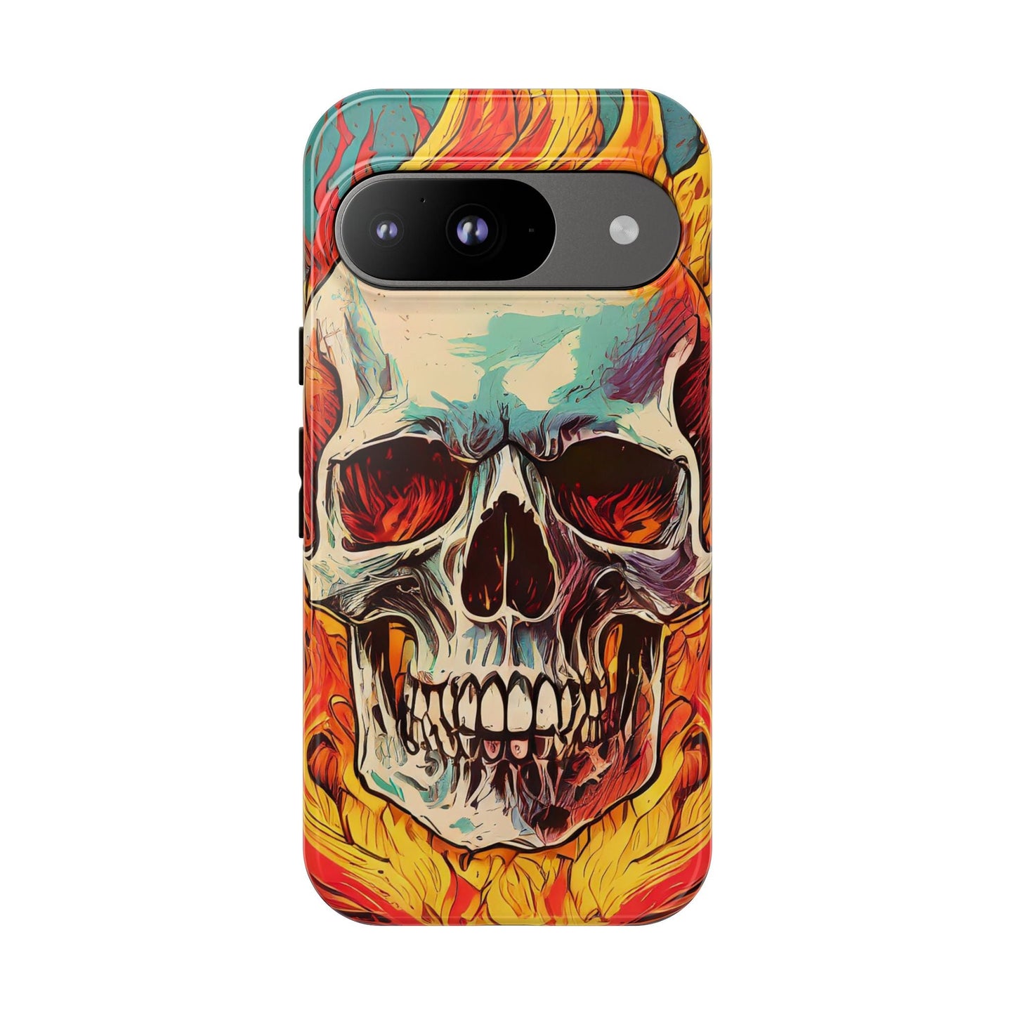 Flaming Skull Tough Phone Case
