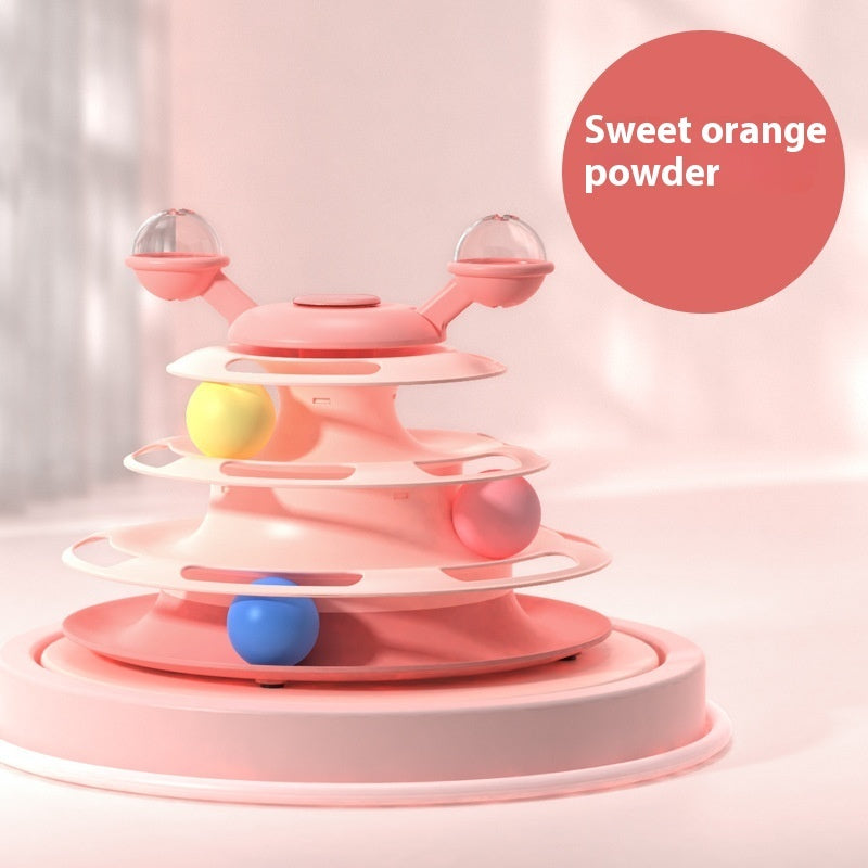 4 Levels Cat Toy Tower Turntable