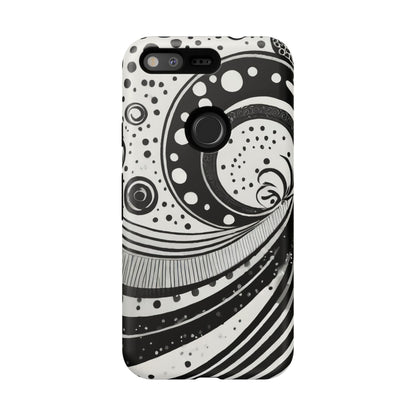 Artistic Black & White Swirl Tough Phone Case