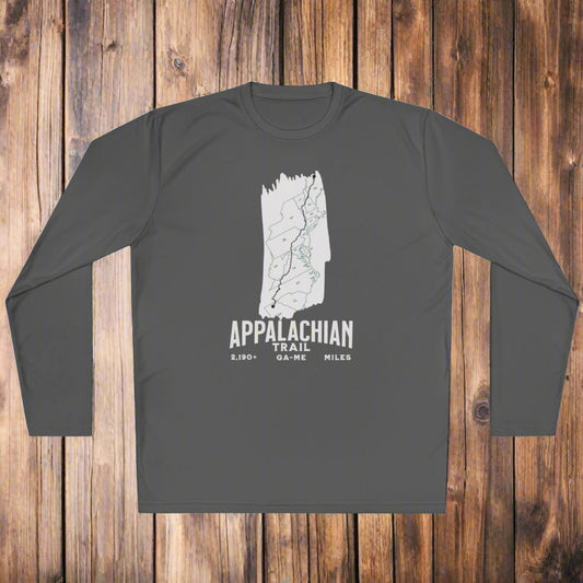 Appalachian Trail White Blaze Map Unisex Fit Tech Sport  Long Sleeve Performance Shirt