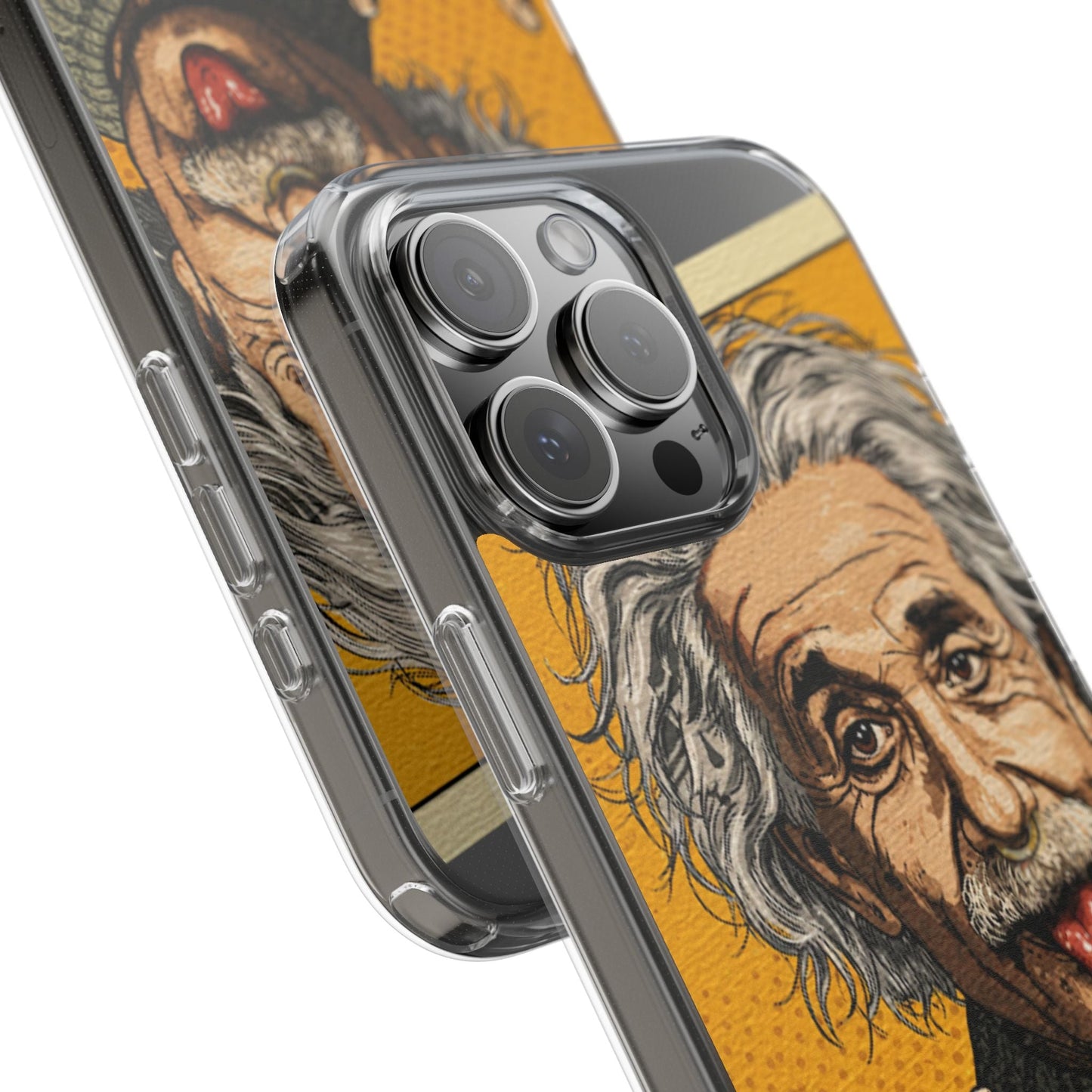Edgy Einstein Clear Phone Cases