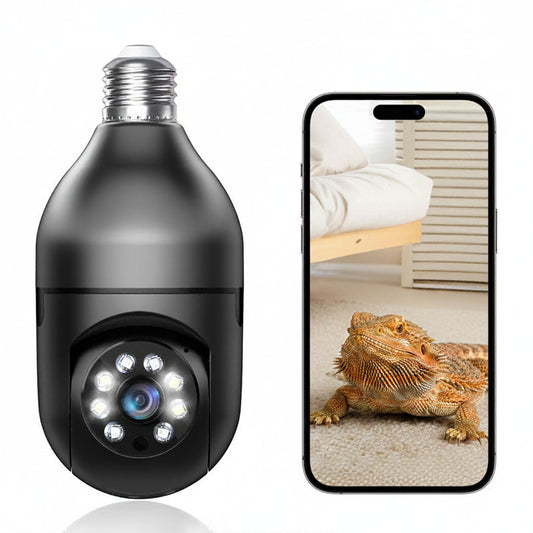 360° Light Socket Enclosure Camera – Dual-Band 2.4/5GHz Wi-Fi