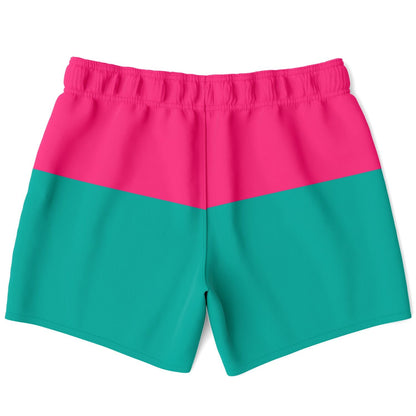 Rad Palm Color Block Men's Swim Trunks